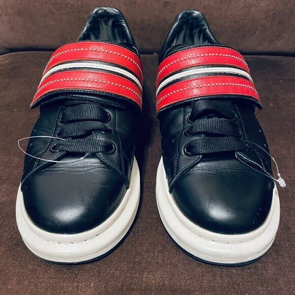 Alexander McQueen Larry Oversized Platform Sneaker Black Red Studded Strap 9-9.5 - Picture 3 of 16